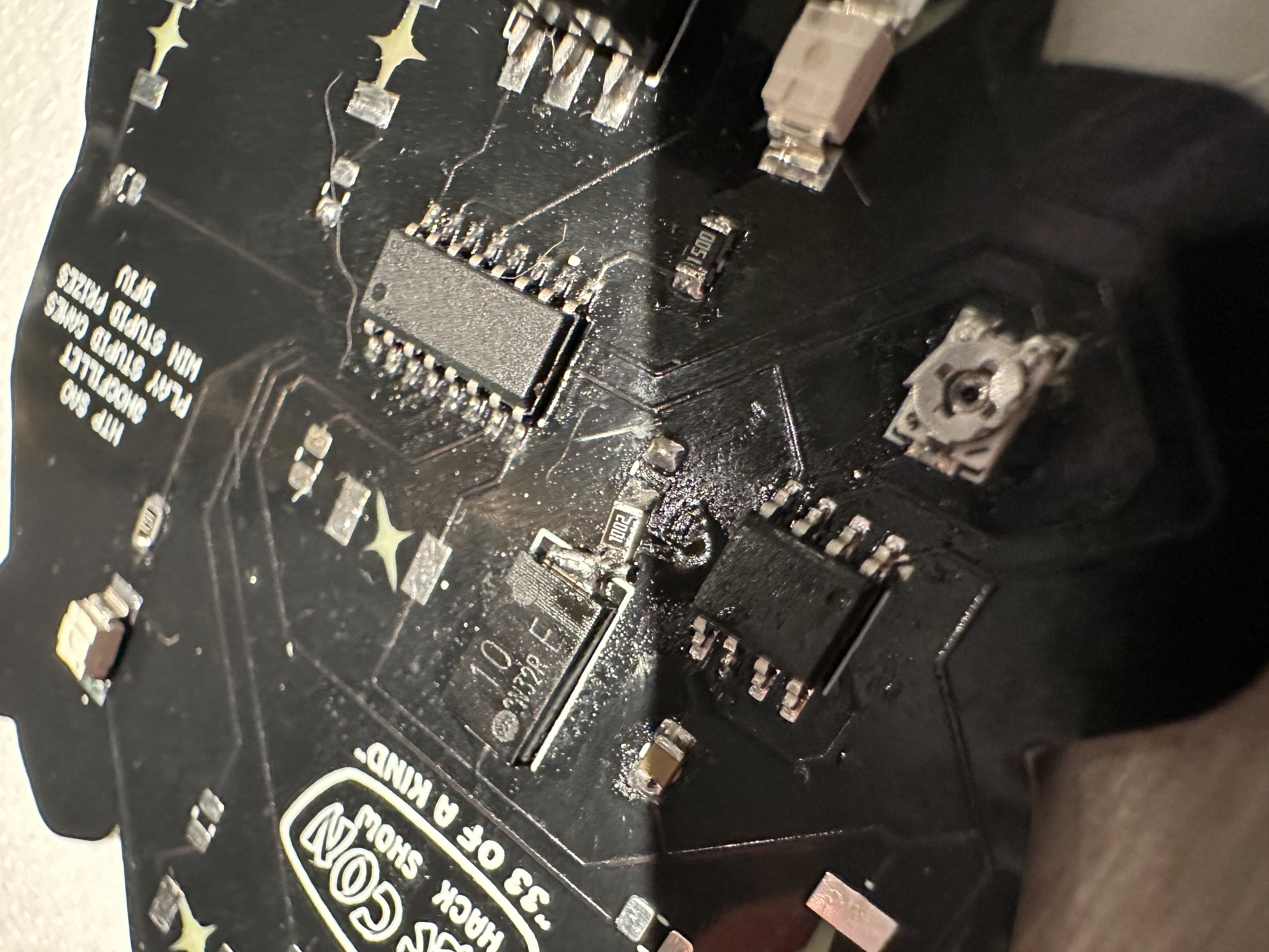 PCB backside showing circuit layout
