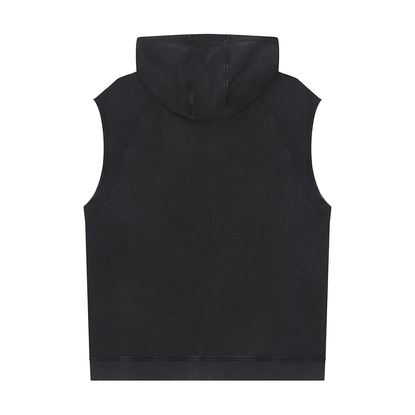 HACK TH3 PLAN3T Snow Washed Sleeveless Hoodie — back